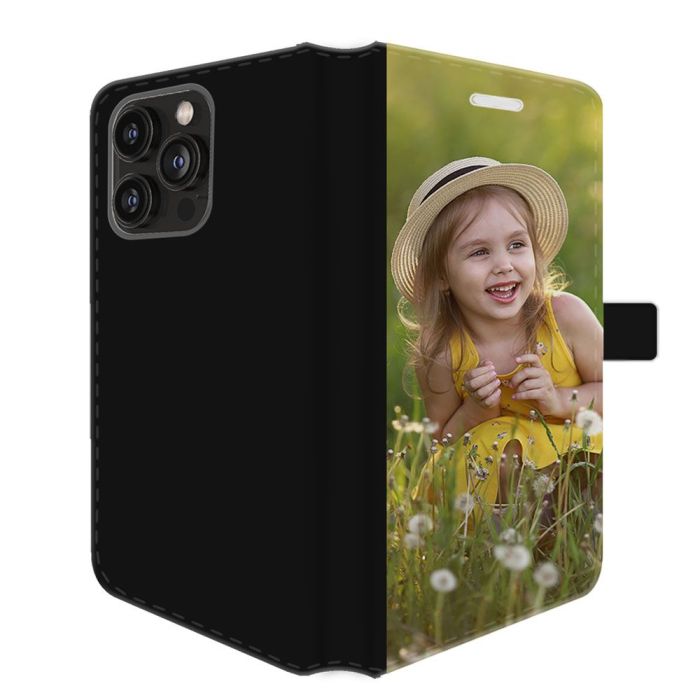 iPhone 14 Pro Max - Coque Portefeuille Personnalisée (Sur L'avant)