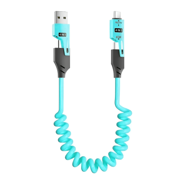 Câble FlexCharge 4-en-1 - Bleu