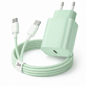 Chargeur - Chargeur Rapide USB-C 20W - Vert menthe