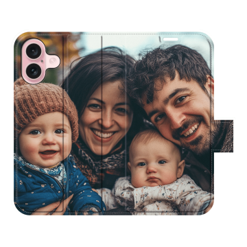 iPhone 16 - Coque Portefeuille (Impression Complète) Personnalisée